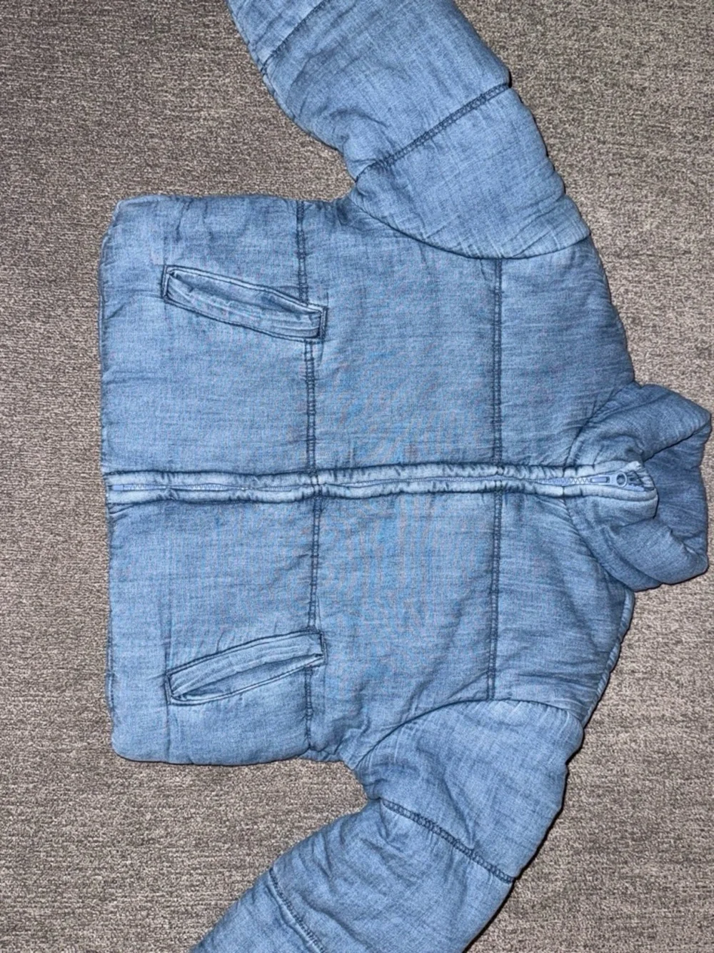 GAP Kids Denim-Style Light Blue Puffer Jacket